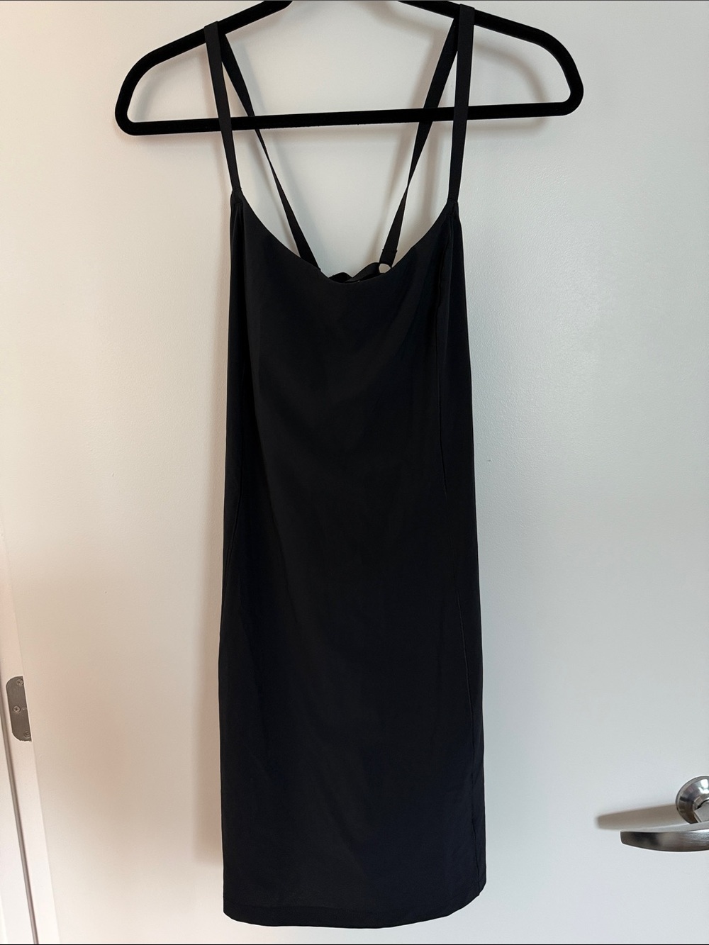 aerie Black Double-Strap Athletic Dress with Crisscross Back